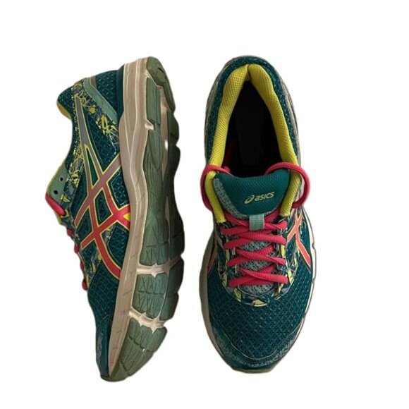 ASICS Turquoise and Pink Athletic Shoes, Width B, Size 9 - Picture 2 of 6